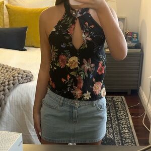 Farm Black Floral Top